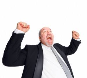 Happy older businessman